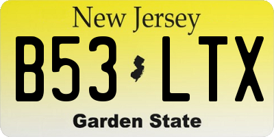 NJ license plate B53LTX