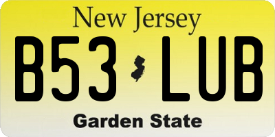 NJ license plate B53LUB