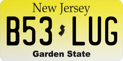 NJ license plate B53LUG