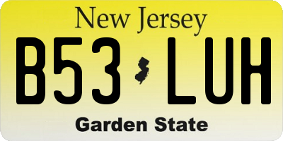 NJ license plate B53LUH