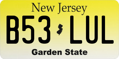 NJ license plate B53LUL