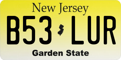 NJ license plate B53LUR