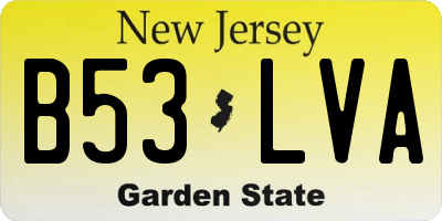 NJ license plate B53LVA