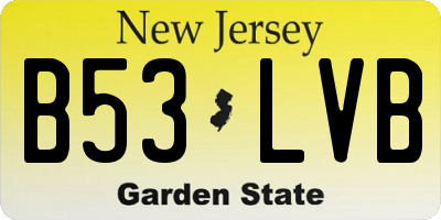 NJ license plate B53LVB