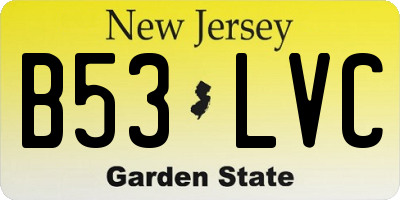 NJ license plate B53LVC