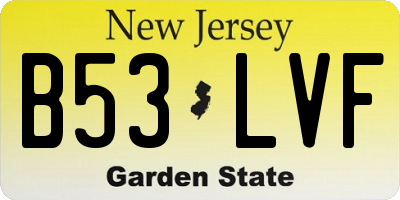 NJ license plate B53LVF