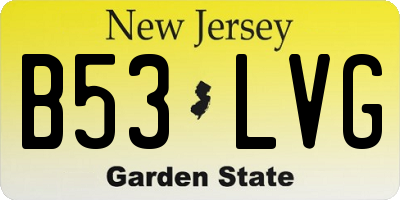 NJ license plate B53LVG