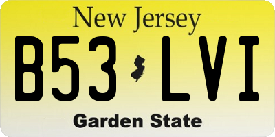NJ license plate B53LVI
