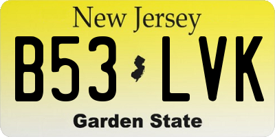 NJ license plate B53LVK