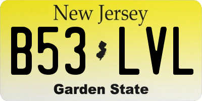 NJ license plate B53LVL