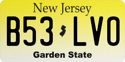 NJ license plate B53LVO