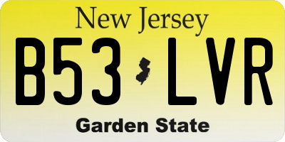 NJ license plate B53LVR