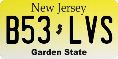 NJ license plate B53LVS