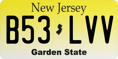 NJ license plate B53LVV