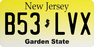 NJ license plate B53LVX