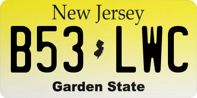 NJ license plate B53LWC