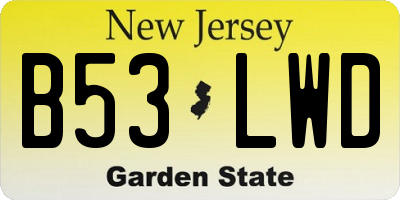 NJ license plate B53LWD