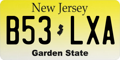 NJ license plate B53LXA