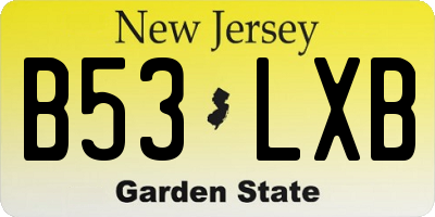 NJ license plate B53LXB