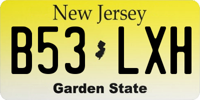NJ license plate B53LXH