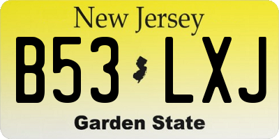 NJ license plate B53LXJ