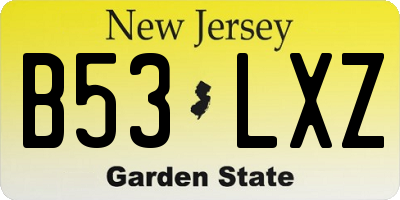 NJ license plate B53LXZ