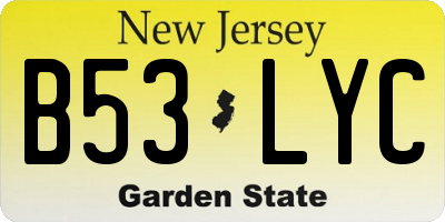 NJ license plate B53LYC