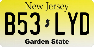 NJ license plate B53LYD