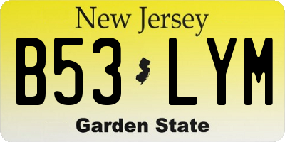 NJ license plate B53LYM