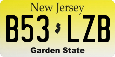 NJ license plate B53LZB