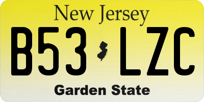 NJ license plate B53LZC