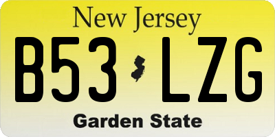 NJ license plate B53LZG