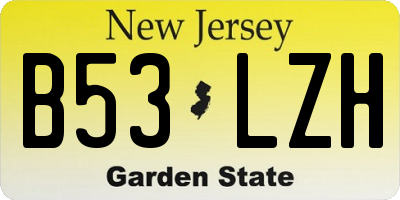 NJ license plate B53LZH