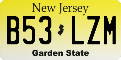 NJ license plate B53LZM