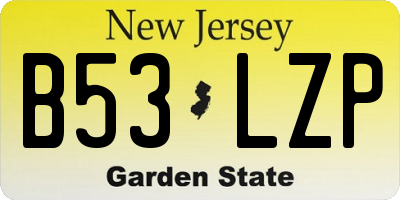 NJ license plate B53LZP