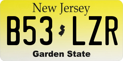NJ license plate B53LZR