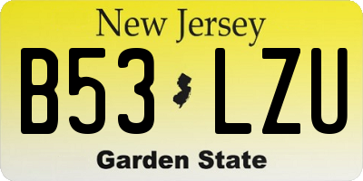 NJ license plate B53LZU