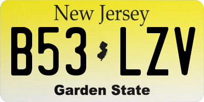 NJ license plate B53LZV