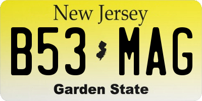 NJ license plate B53MAG