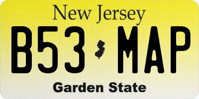 NJ license plate B53MAP