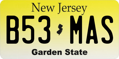 NJ license plate B53MAS