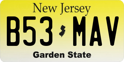 NJ license plate B53MAV