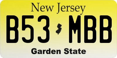 NJ license plate B53MBB