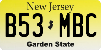 NJ license plate B53MBC