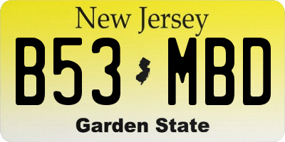 NJ license plate B53MBD