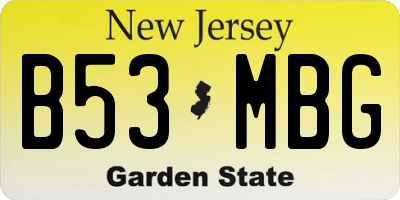 NJ license plate B53MBG