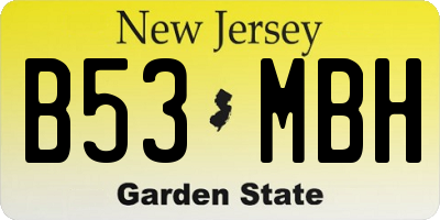 NJ license plate B53MBH