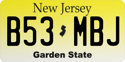 NJ license plate B53MBJ