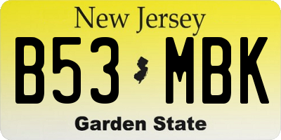 NJ license plate B53MBK