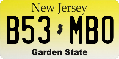 NJ license plate B53MBO